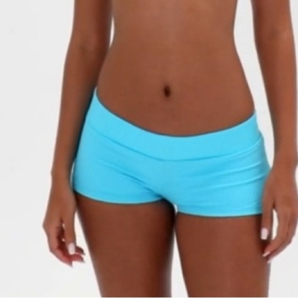 NWOT Frankie’s Bikinis | Bright Blue Ribbed Boys Short Swim Bottom Size Medium - Picture 4 of 9